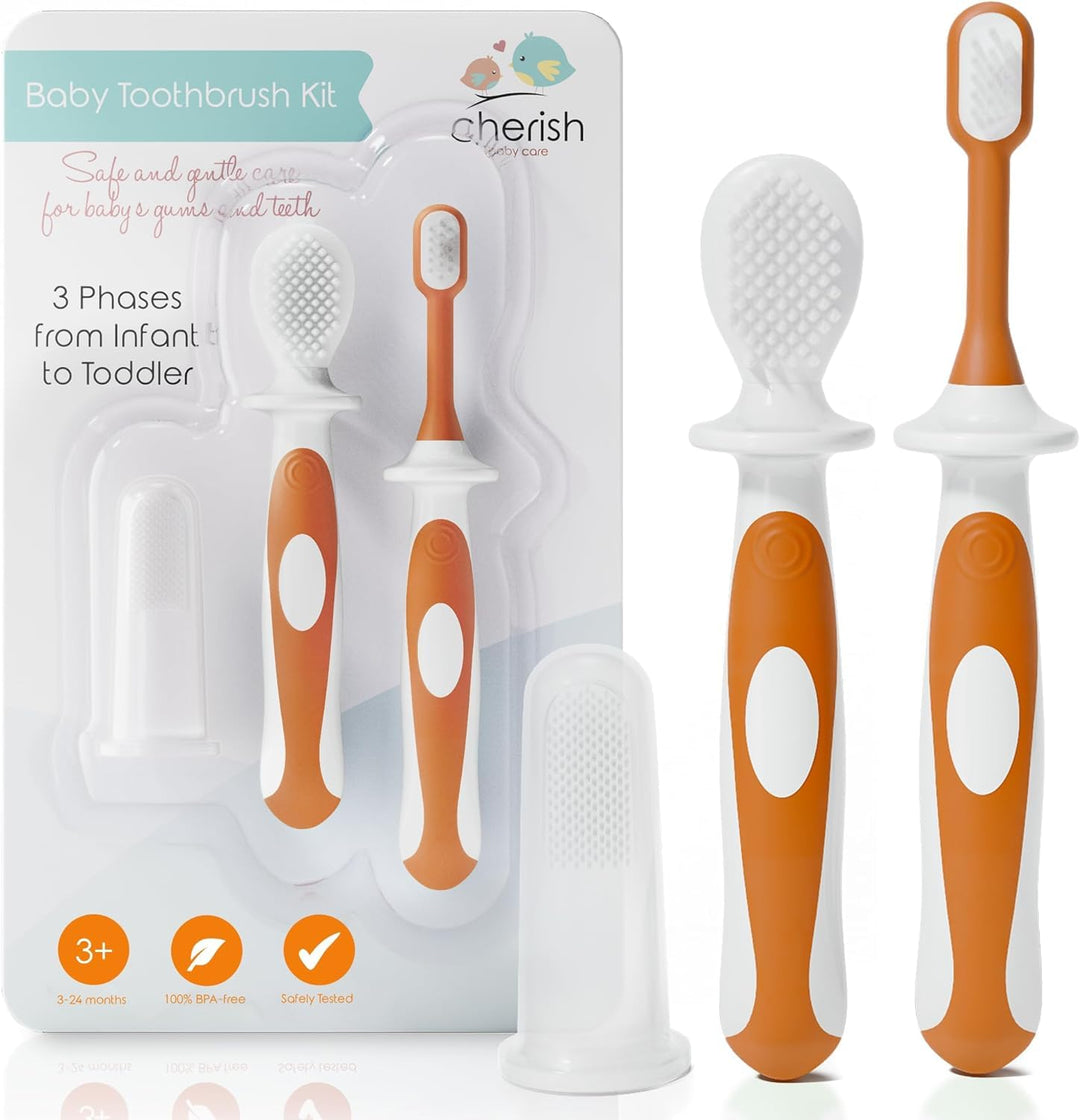 Baby Toothbrush Set - 3-Pack Baby Finger Toothbrush | Sassy Satin