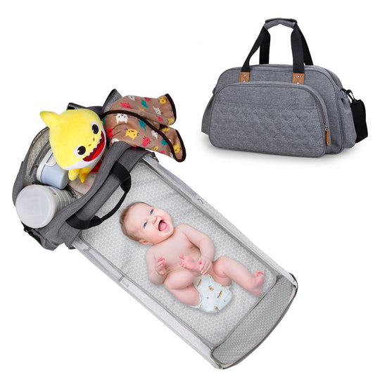 Convertible Baby Diaper Bag & Diaper Changing Table |Multi-Purpose Travel Baby Bag