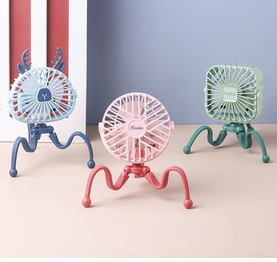 Stroller Fan Personal Portable Handheld Baby Bed Car Seat Fan USB Rechargeable Fan Mini Stroller Accessories