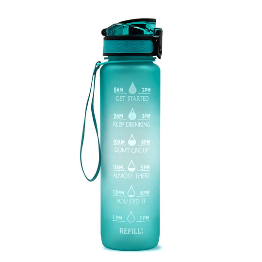 Fitness Water Bottle With Time Marker Motivational Water Bottle Cycling Leakproof Cup 1 Liter