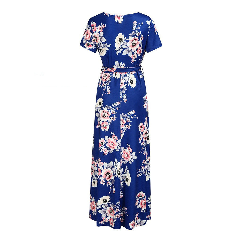 Women's Summer Casual Clothes Maternity Floral Long Dress