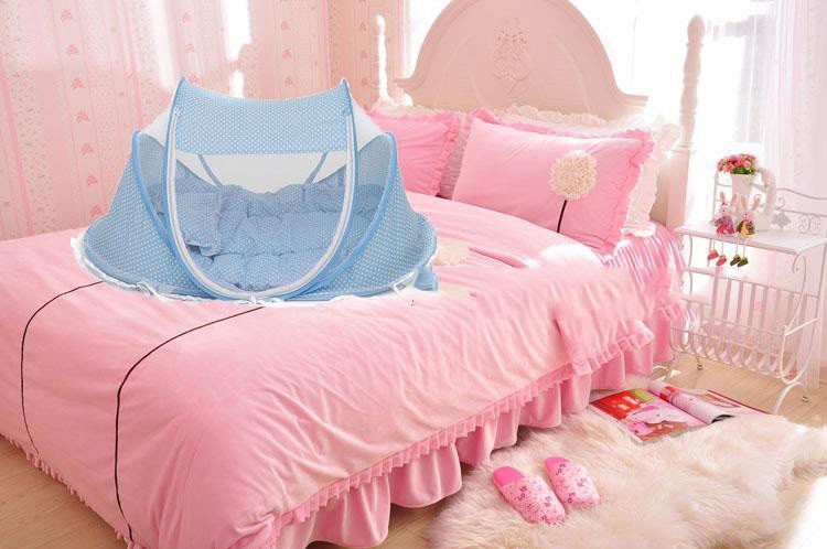 Foldable Baby Bed Net With Pillow Net 2pieces Set - Sassy Satin