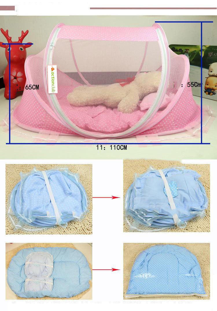 Foldable Baby Bed Net With Pillow Net 2pieces Set - Sassy Satin