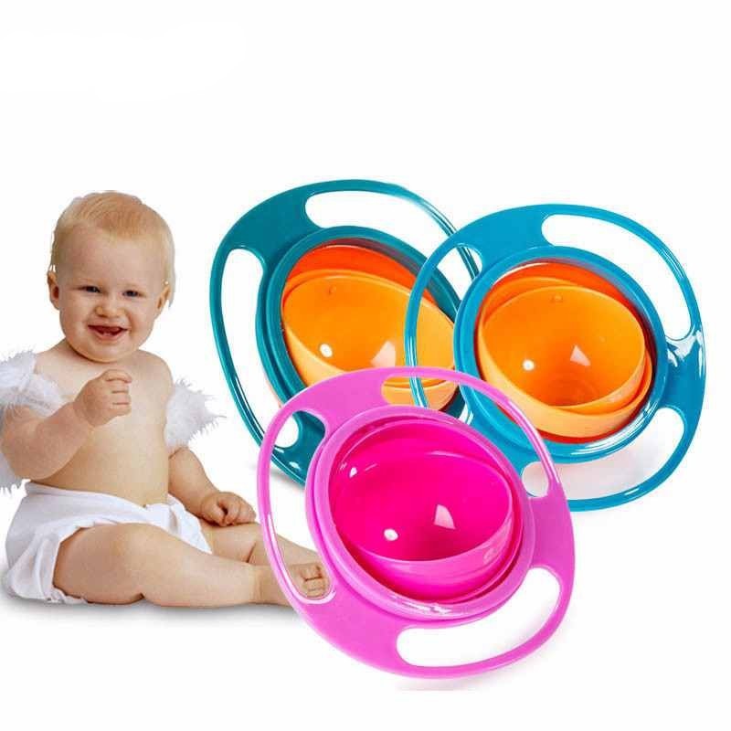 360 Rotate Gyro Bowl - 360 Rotate Spill-Proof Baby Bowl | Sassy Satin