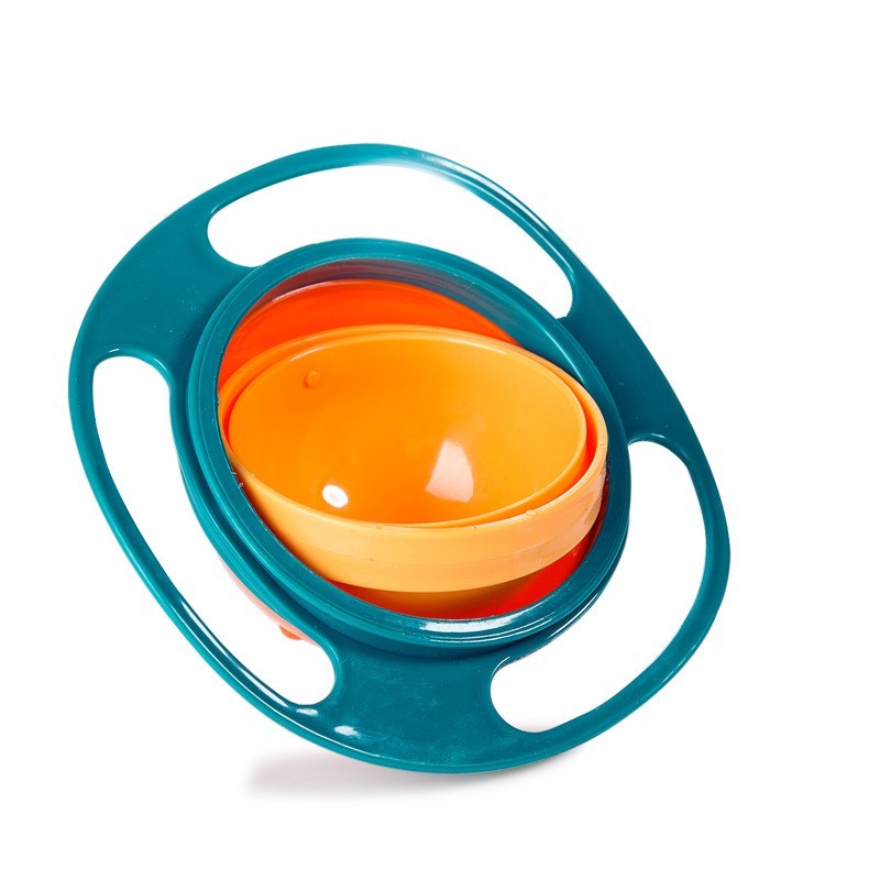 360 Rotate Gyro Bowl - 360 Rotate Spill-Proof Baby Bowl | Sassy Satin