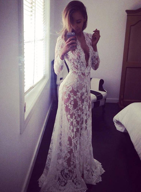 Lace Long Sleeve Maternity Photoshoot Dress