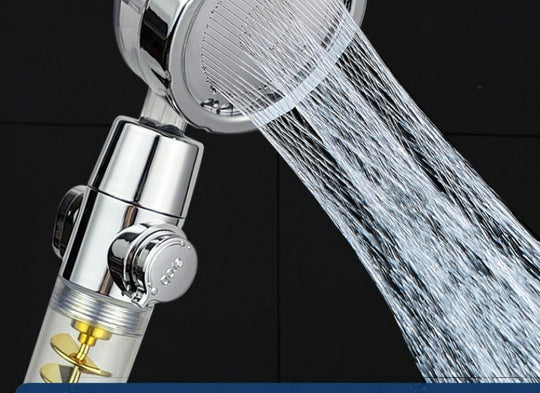 Supercharged Portable Shower Head |Twin-Turbo Pressurized  Multifunctional Chrome Shower Head