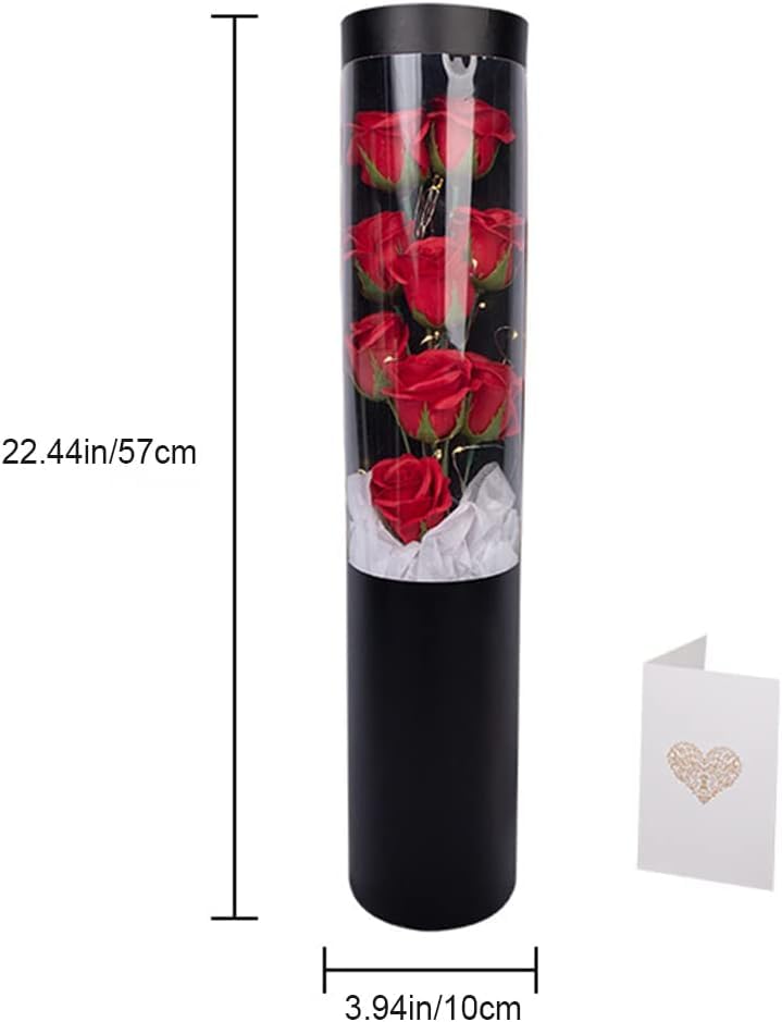 Artificial Rose Flower Bouquet with LED Lights Likelike Fake Flowers, Gifts for Anniversaries, Special Occasions, Home Decoration