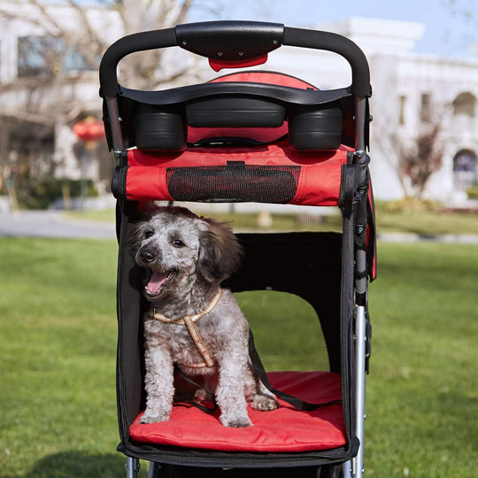 Dog Stroller, Pet Strollers for Small Medium Dogs & Cats, 4 Wheels Dog Jogging Stroller Folding Doggy Stroller with Storage Basket for Dog & Cat Traveling Strolling Cart