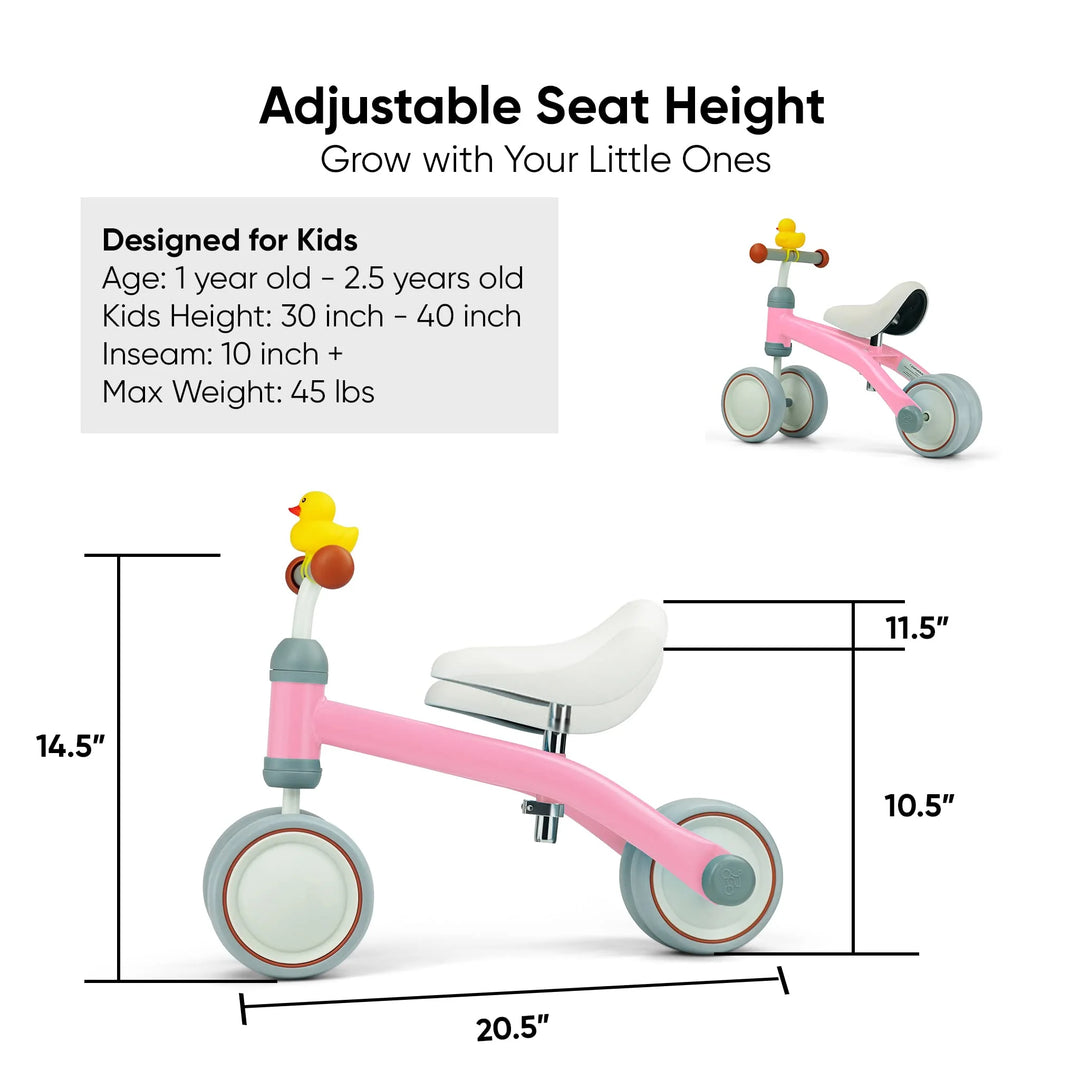 Baby Balance Bike - Toddler Bike with Duck Bell | Sassy Satin