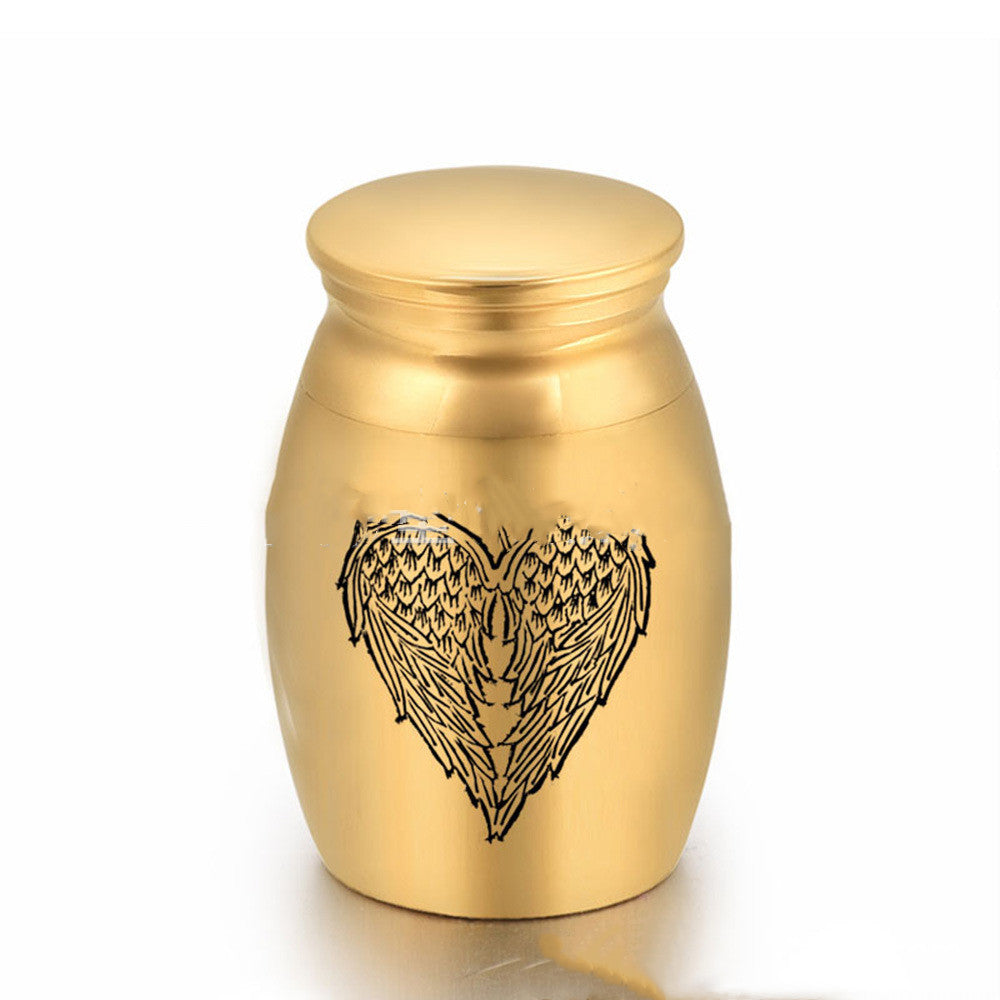 Pet Ashes Jar Wings Design Cinerary Casket Cremation Jar