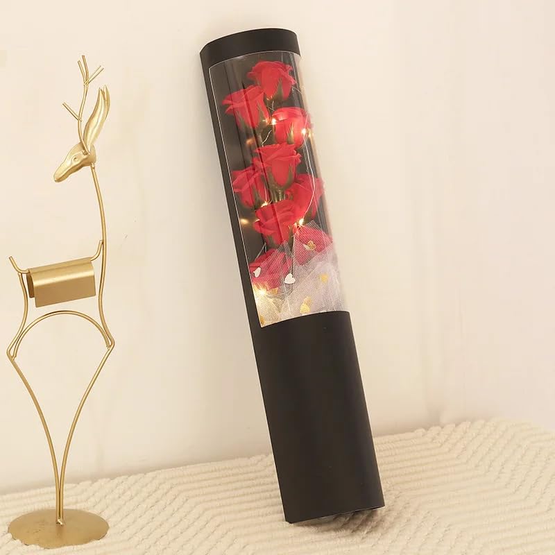 Artificial Rose Flower Bouquet with LED Lights Likelike Fake Flowers, Gifts for Anniversaries, Special Occasions, Home Decoration