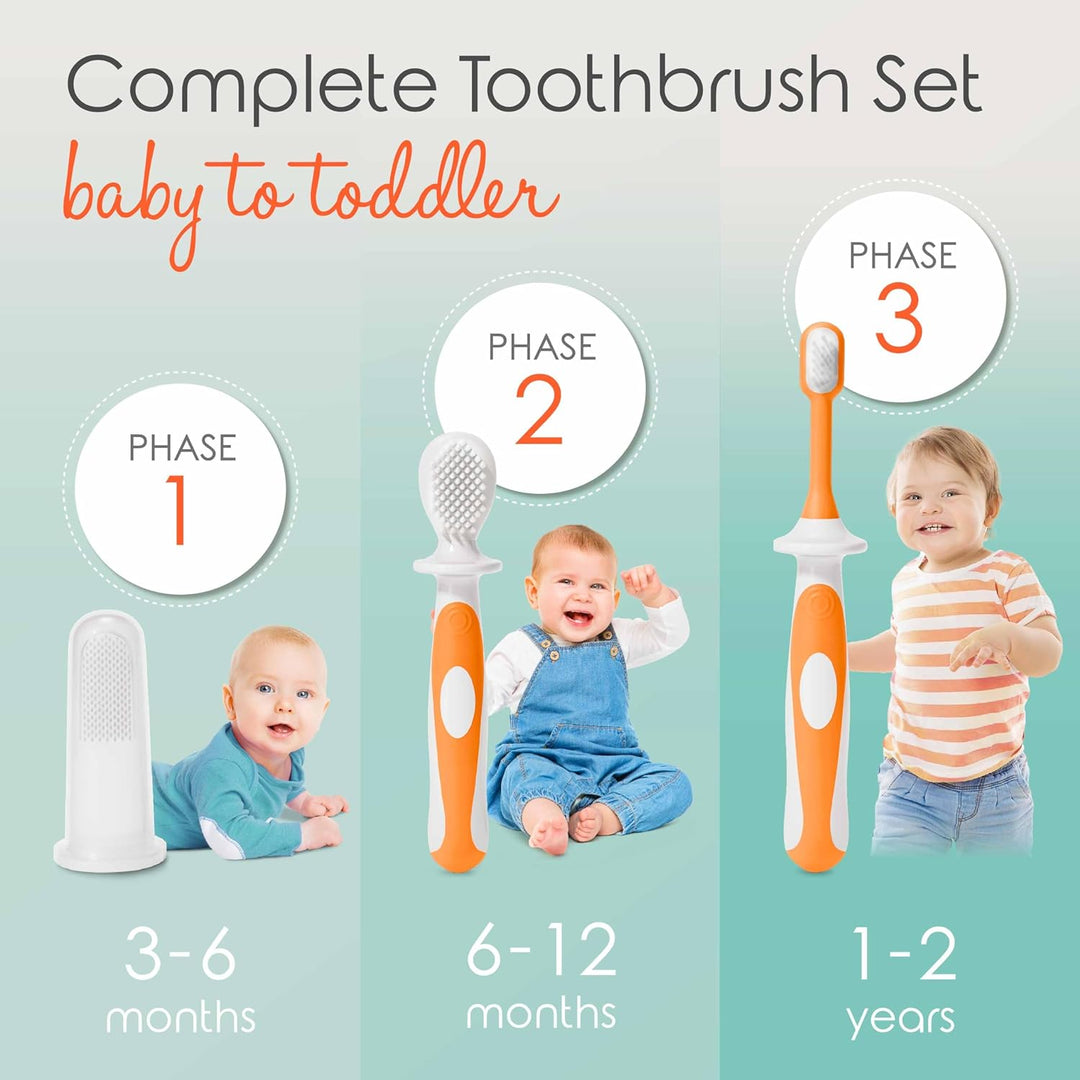 Baby Toothbrush Set - 3-Pack Baby Finger Toothbrush | Sassy Satin