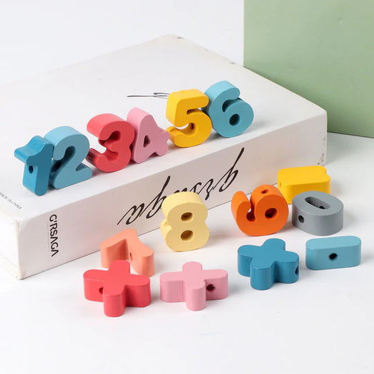 Baby Montessori Wooden Toys Cartoon Animal Fruit Geometry Block Stringing Beaded Toys Threading Lacing Beads Beading Game