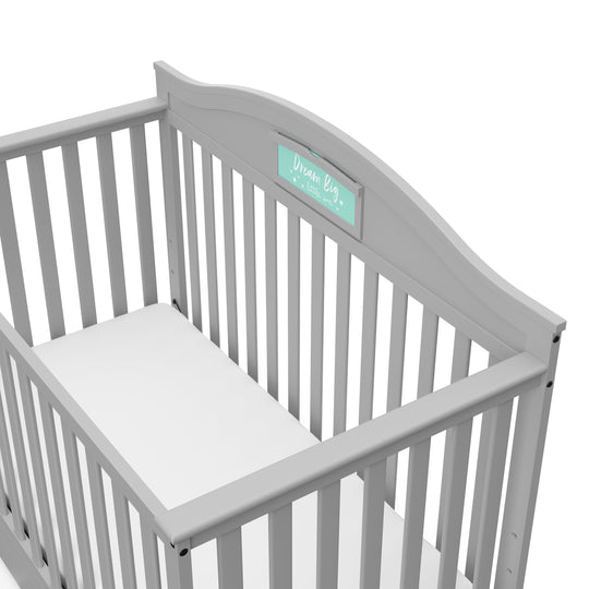 Story 5-In-1 Convertible Baby Crib with Drawer, Pebble Gray