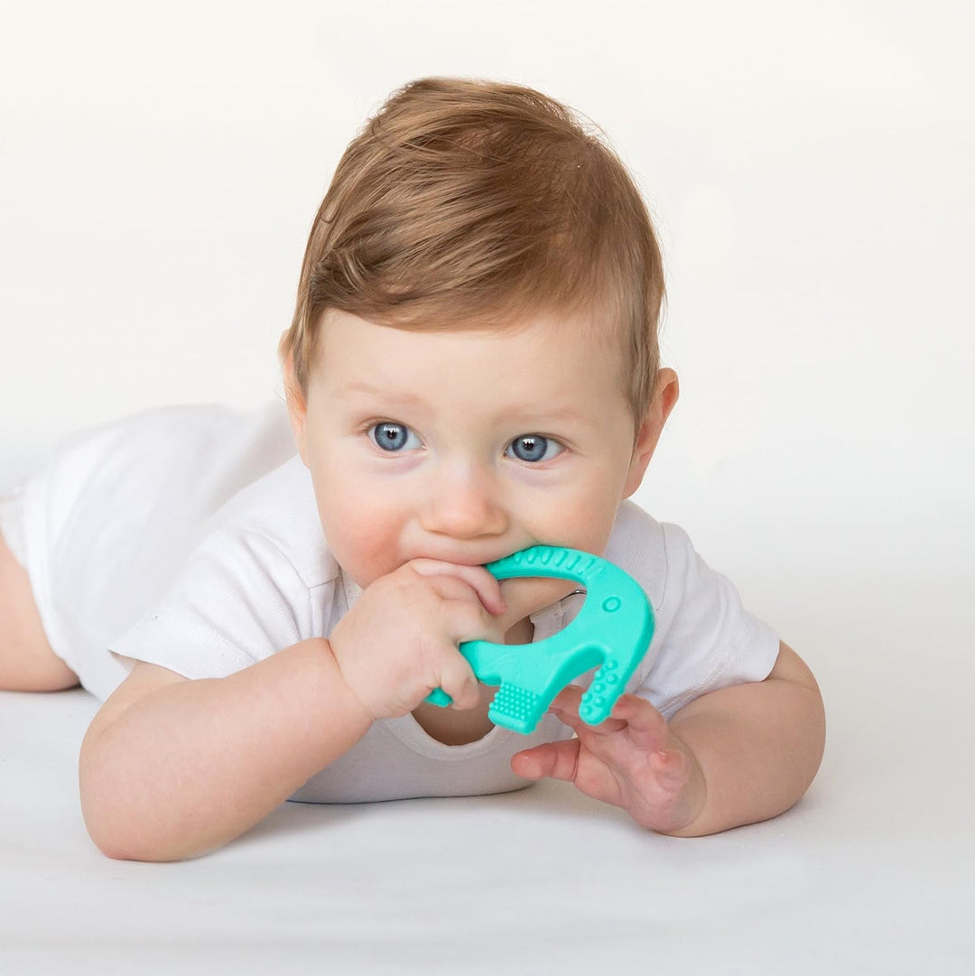 Teething Toys for Babies Age 0 to 12 Months -  5X Pain Relief Smart Teether - Zero Developmental Delay Silicone Baby Teething Toy Ring - Cute Infant Shower Gift Chew Toy for Babies