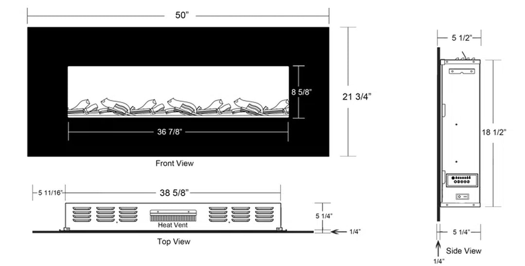 Lauderhill 50.375'' W Electric Fireplace