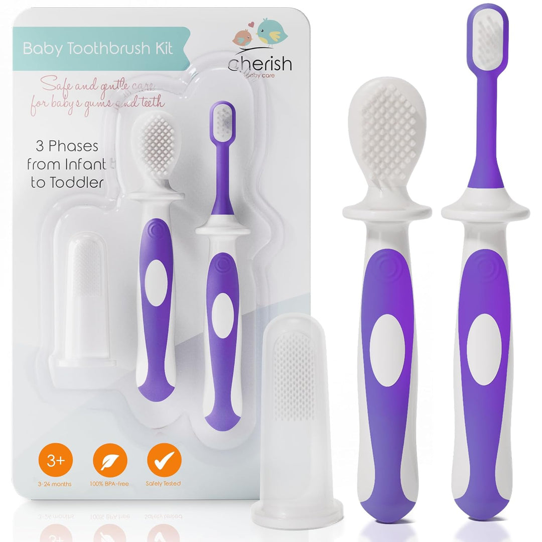 Baby Toothbrush Set - Baby Finger Toothbrush | Sassy Satin