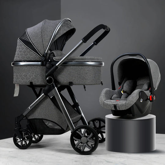 Luxury Baby Stroller 3 in 1 High Landscape Baby Stroller Combo |Can Sit Can Lie Portable  Infant Car Seat & Stroller Combo