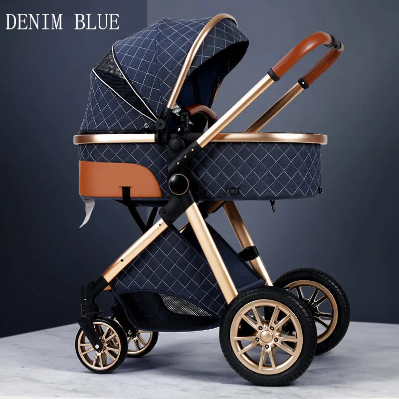 Luxury Baby Stroller 3 in 1 High Landscape Baby Stroller Combo |Can Sit Can Lie Portable  Infant Car Seat & Stroller Combo