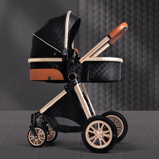 Luxury Baby Stroller 3 in 1 High Landscape Baby Stroller Combo |Can Sit Can Lie Portable  Infant Car Seat & Stroller Combo