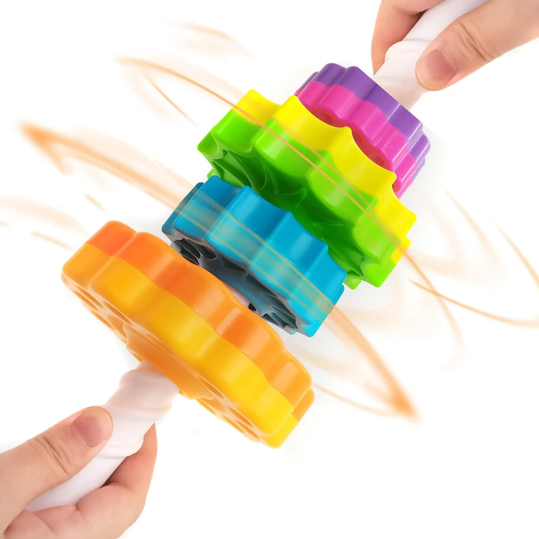 Stacking Toy for Kids Spinning Rainbow Gears Toddler Montessori Educational Sensory Toy Motor Skills Stacking Tower Kids Gifts