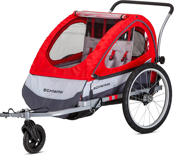 Echo Child Bike Trailer, Single and Double Baby Carrier, Canopy, 16-20-Inch Alloy Wheels