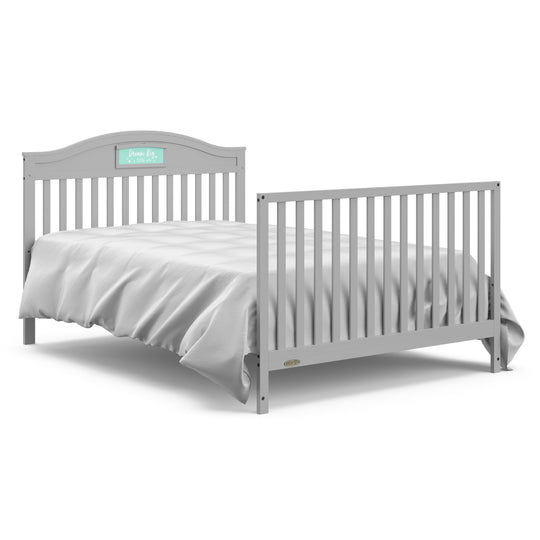 Story 5-In-1 Convertible Baby Crib with Drawer, Pebble Gray