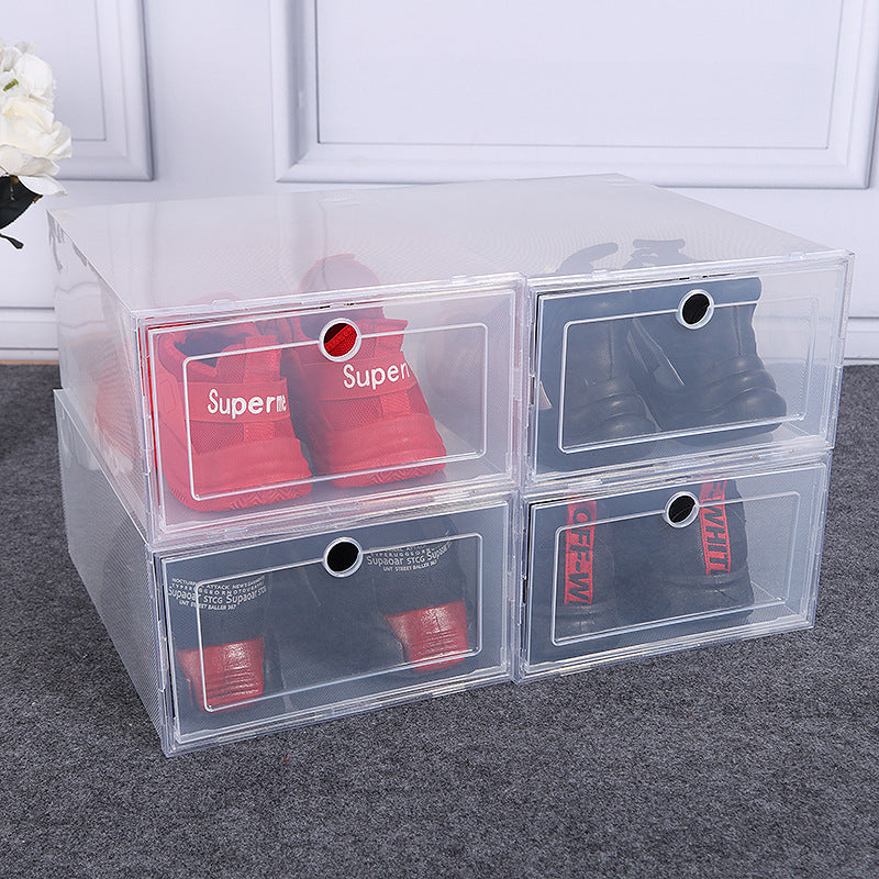 Plastic Shoe Box Thickened Transparent Drawer Plastic Shoe Box Stackable Box