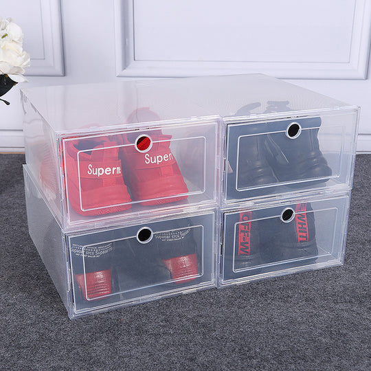 Plastic Shoe Box Thickened Transparent Drawer Plastic Shoe Box Stackable Box