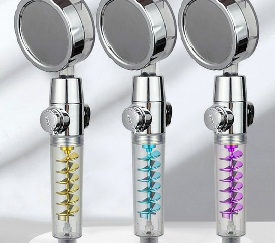 Supercharged Portable Shower Head |Twin-Turbo Pressurized  Multifunctional Chrome Shower Head