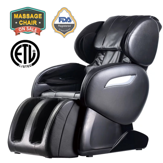 Zero Gravity Full Body Electric Shiatsu Massage Chair Recliner with Built-In Heat Therapy & Foot Roller, Air Massage System, Stretch Vibrating