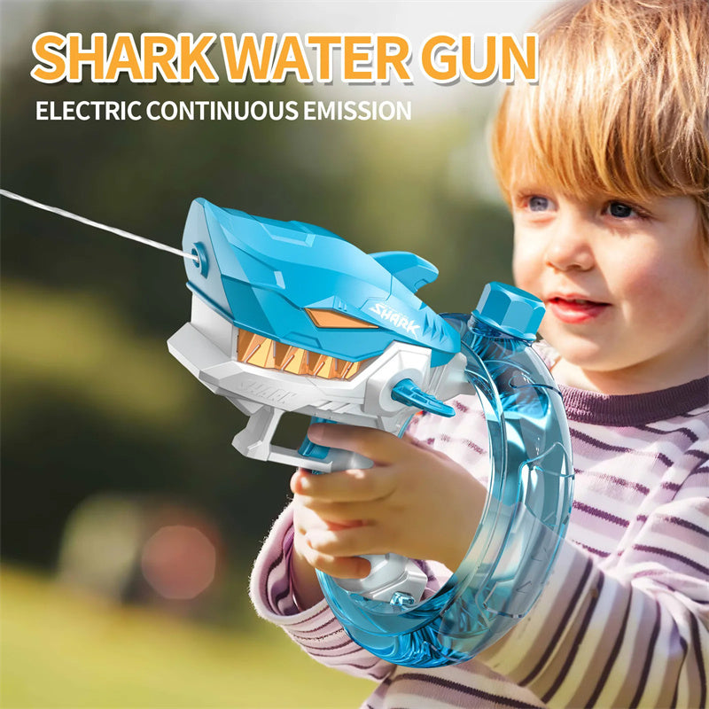 Shark Automatic Rechargeable Water Gun Toys Fully Automatic Continuous Fire Water Gun Large Capacity Beach Summer Children's Water Playing Toys