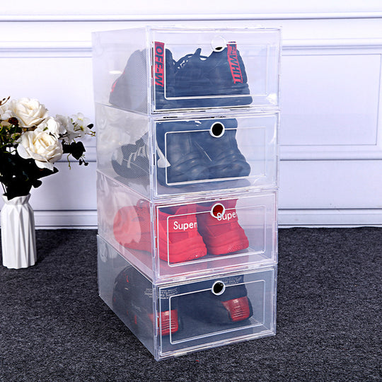 Plastic Shoe Box Thickened Transparent Drawer Plastic Shoe Box Stackable Box